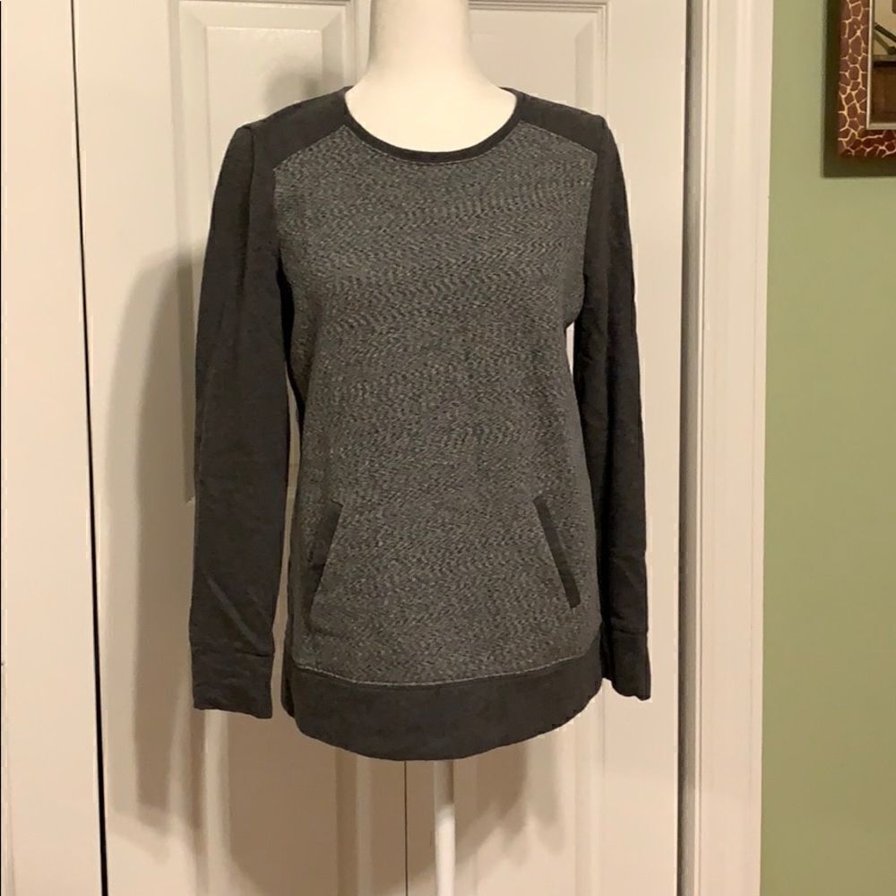 Loft heather grey and black sweatshirt top- size S